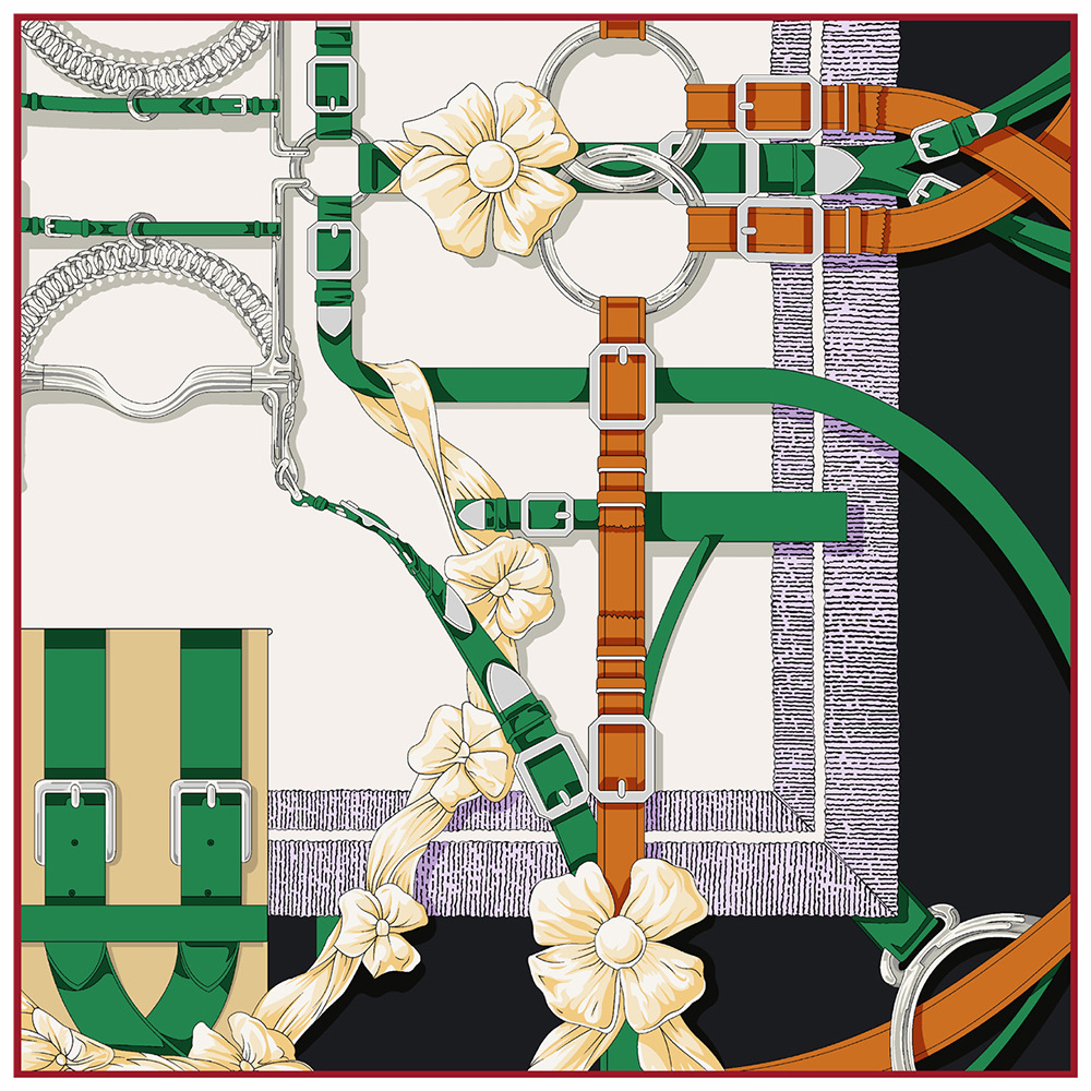 Silk Scarf Square - 90 سنتيمتر تصميم جديد حزام حك