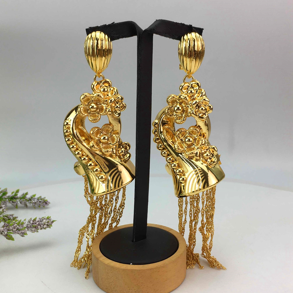 Women Accessories Dubai - Yuminglai-أقراط قطرة ماء كبيرة للنساء ،