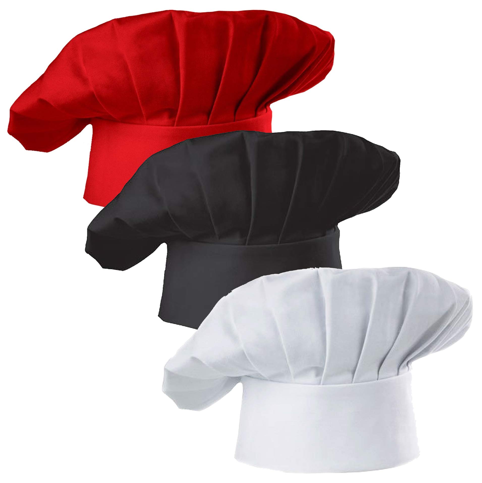 Women Kitchen Accessories - مجموعة من 3 قبعات طهاة للبالغين