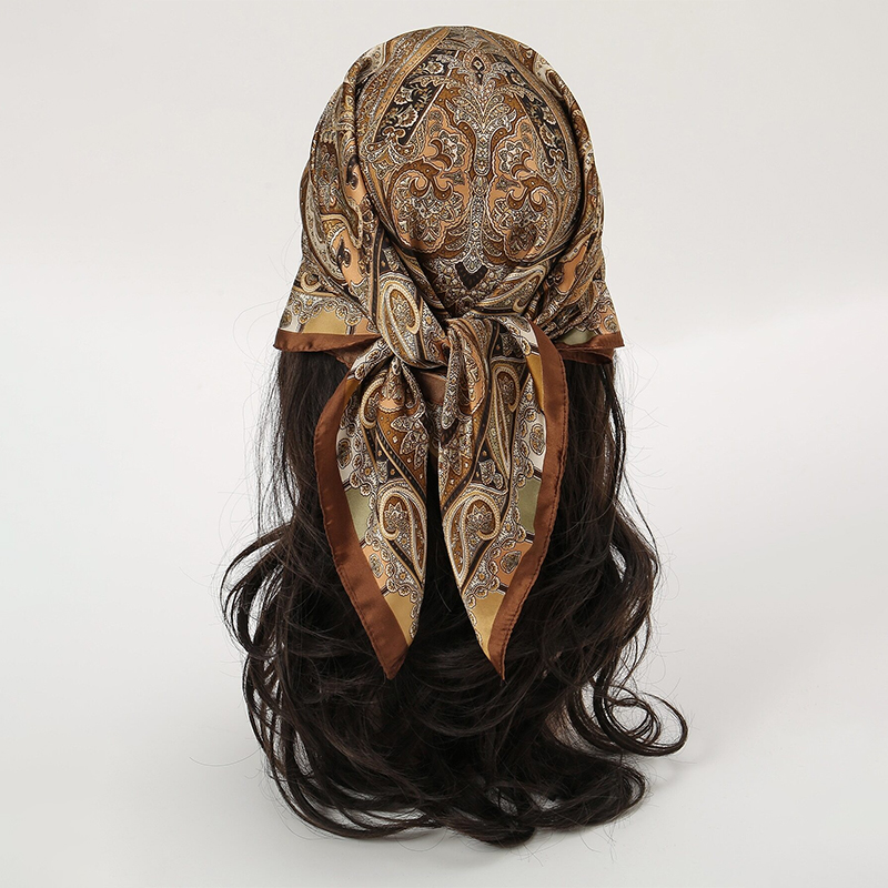 البوهيمي نمط طباعة العلامة الت - مراجعة Silk Scarf Square وسعره