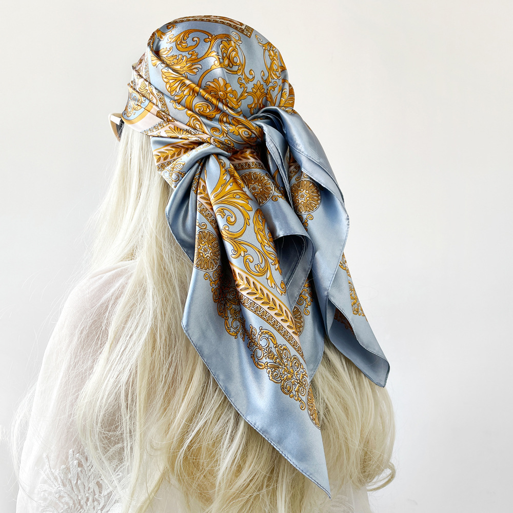 شال حريري مربع من الساتان للنس - مراجعة Silk Scarf Square وسعره