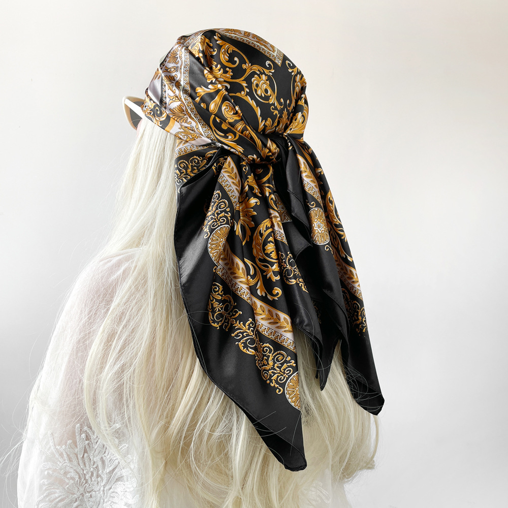 شال حريري مربع من الساتان للنس - مراجعة Silk Scarf Square وسعره