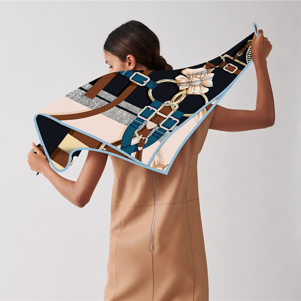 90 سنتيمتر تصميم جديد حزام حك  - مراجعة Silk Scarf Square وسعره
