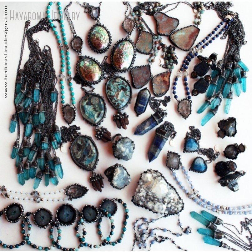 10 قطعة اللازورد كريستال قابل  - مراجعة Women'S Emo Accessories وسعره
