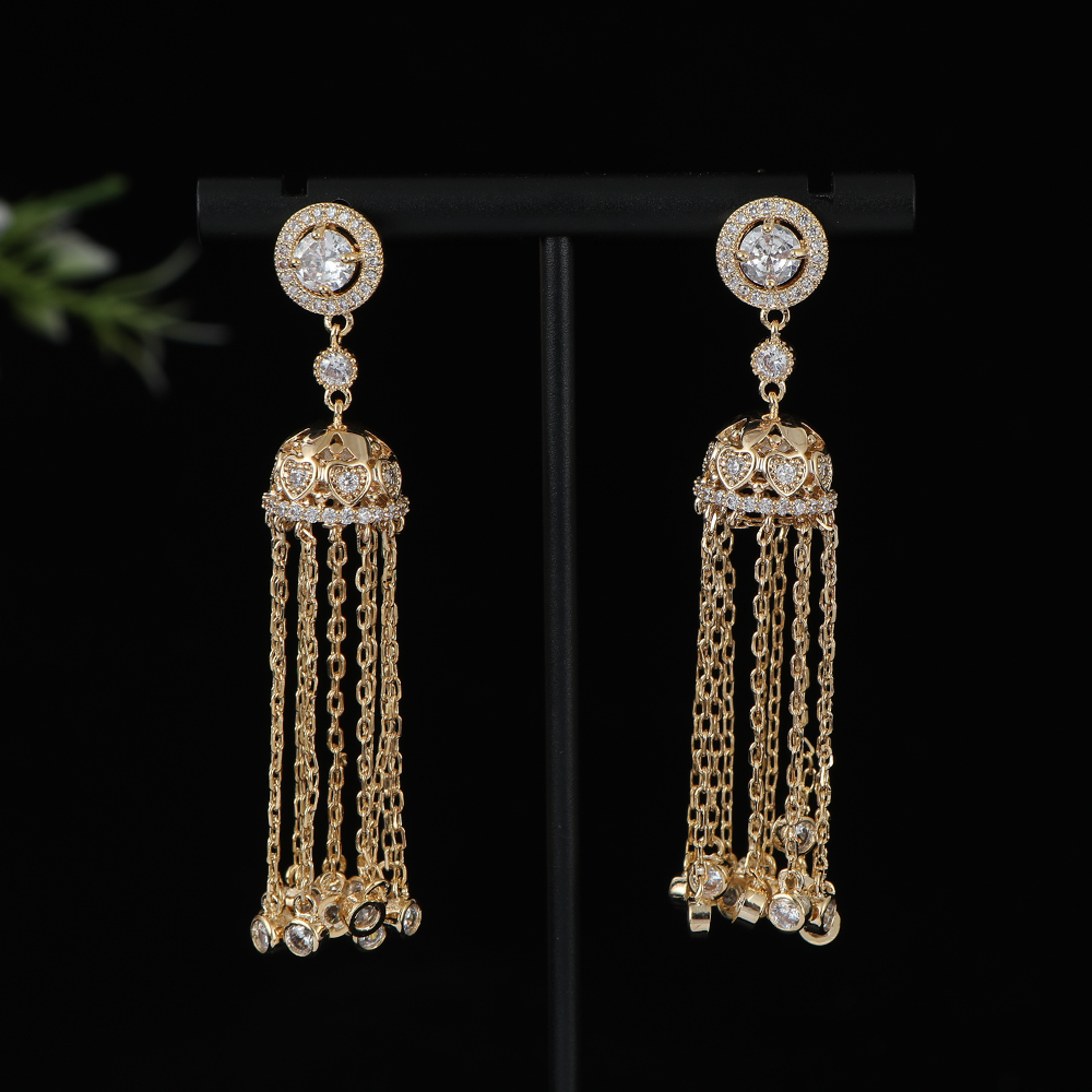 أقراط طويلة مستديرة هندسية طوي - مراجعة Women Accessories Dubai وسعره