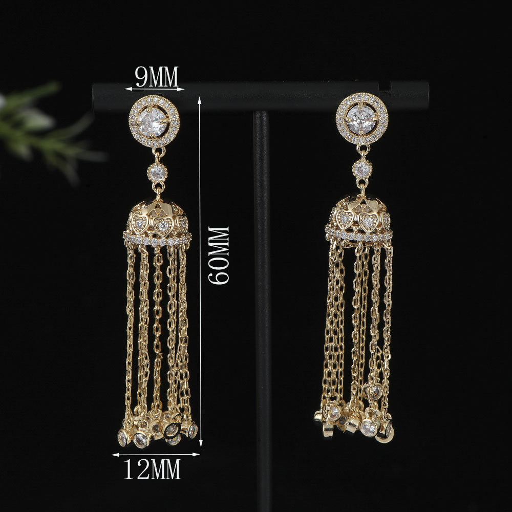أقراط طويلة مستديرة هندسية طوي - مراجعة Women Accessories Dubai وسعره