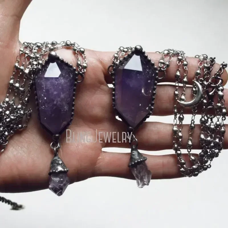 10 قطع قلادة كريستال الجمشت، ت - مراجعة Women'S Emo Accessories وسعره