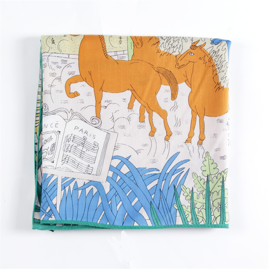 POBING الحرير الكشمير وشاح الم - مراجعة Silk Scarf Square وسعره